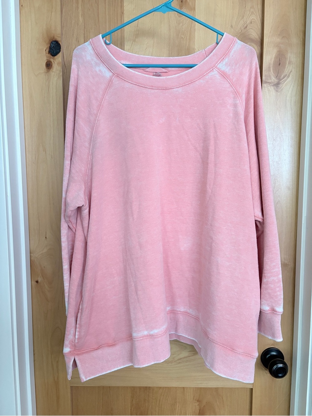Free People Movement: Cozy Relaxed Pullover Burnout Sweatshirt - Pink/Peach